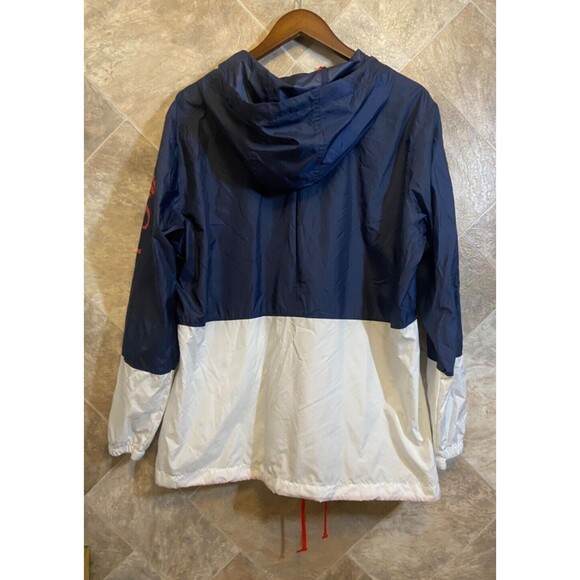 Columbia Women's Jacket Sz 1X Blue White Hooded Logo Flash Forward Windbreaker - Picture 5 of 15